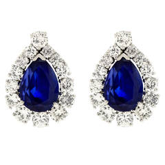 No-Heat Burma and Ceylon Sapphire & Diamond Platinum Earrings 11