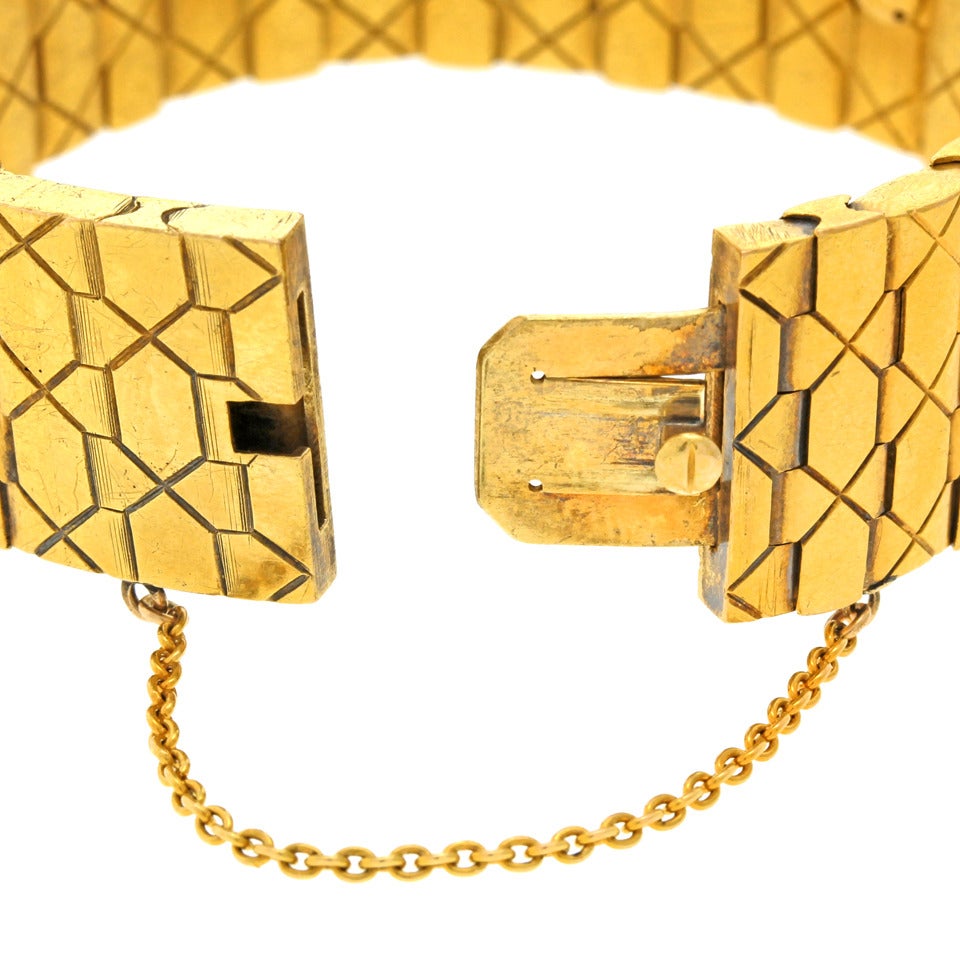 Antique Persian Turquoise Diamond Gold Bracelet 1