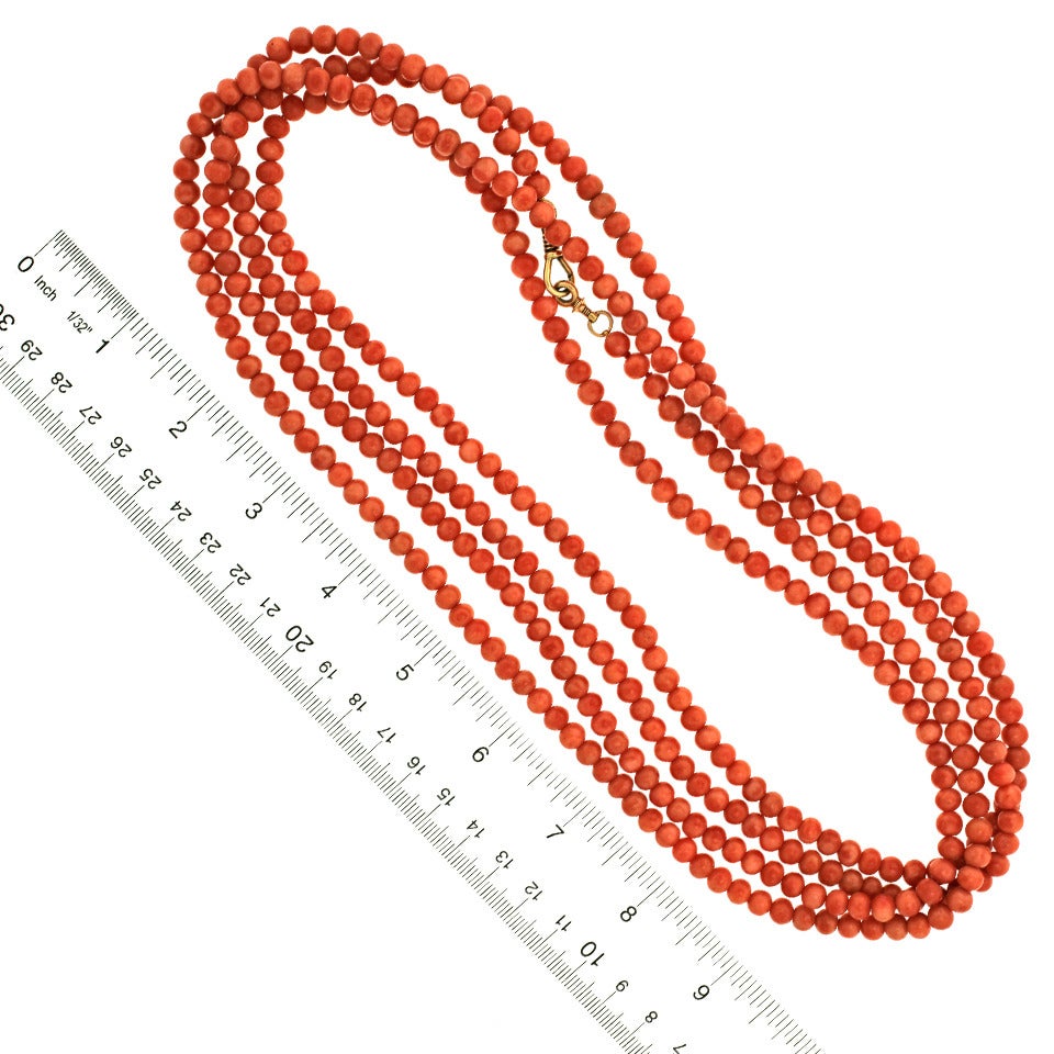 Fabulous 84 Inch Opera Length Coral Necklace 1
