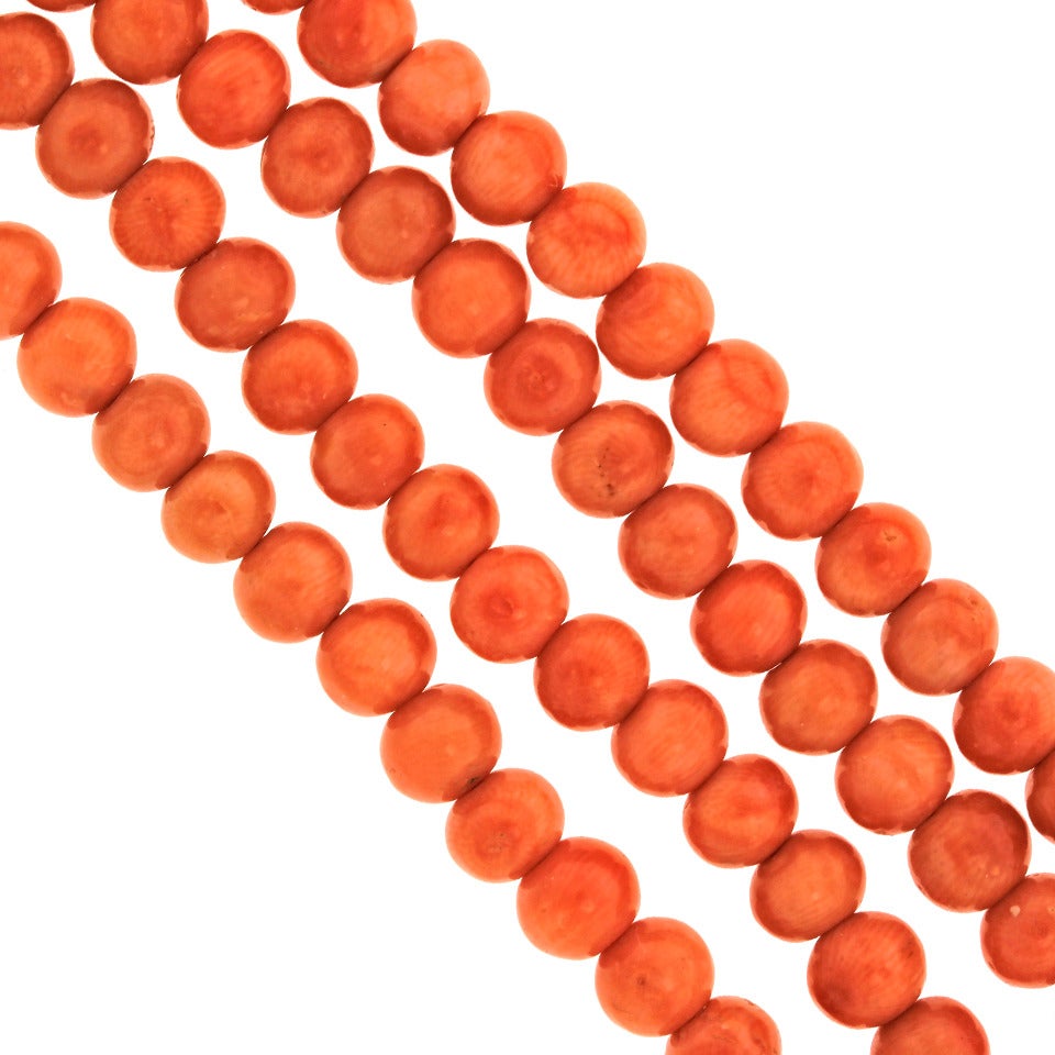 Fabulous 84 Inch Opera Length Coral Necklace 2