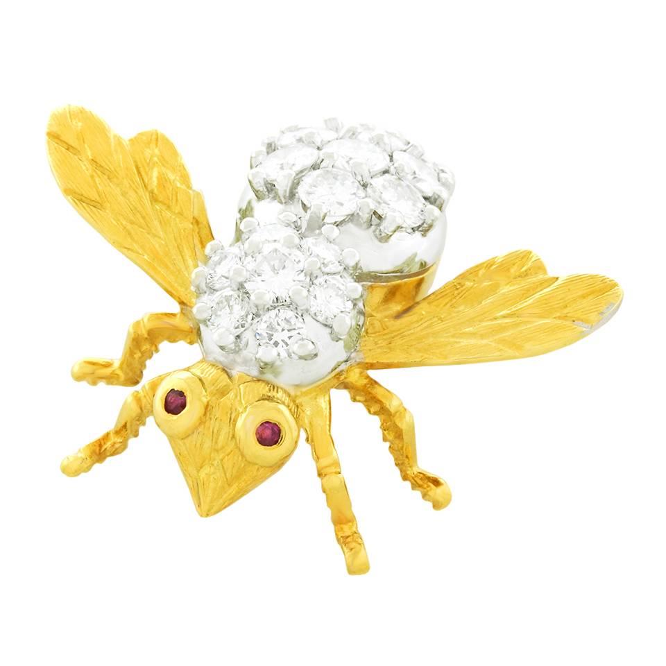 Herbert Rosenthal Diamond-Set Gold Bee Pin