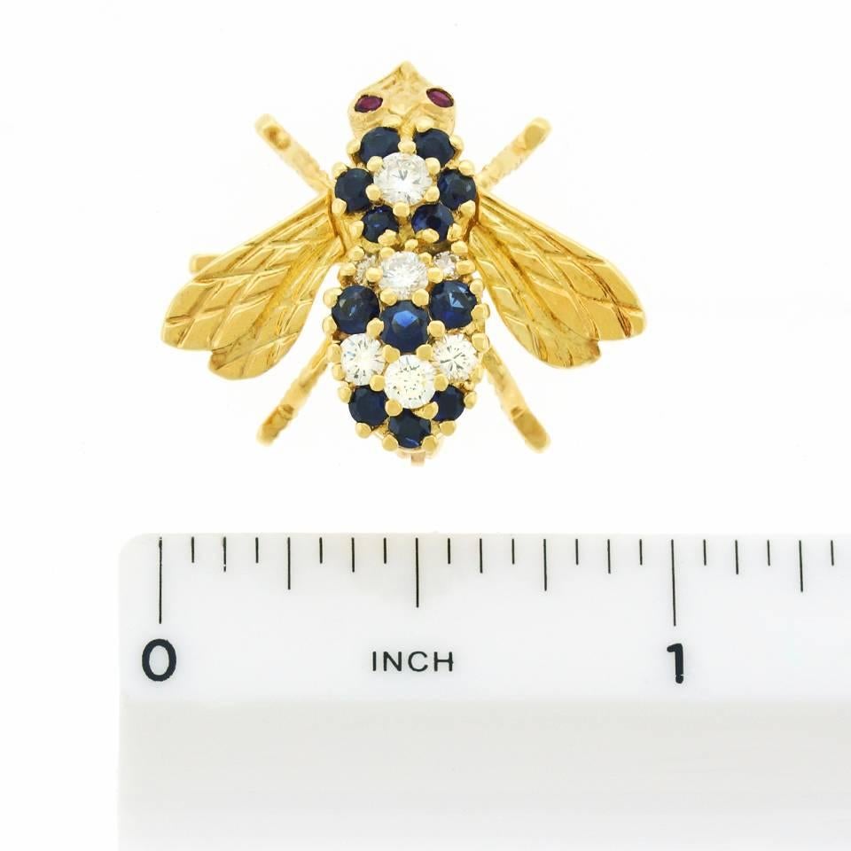 Herbert Rosenthal Sapphire and Diamond Gold Bee Pin 2