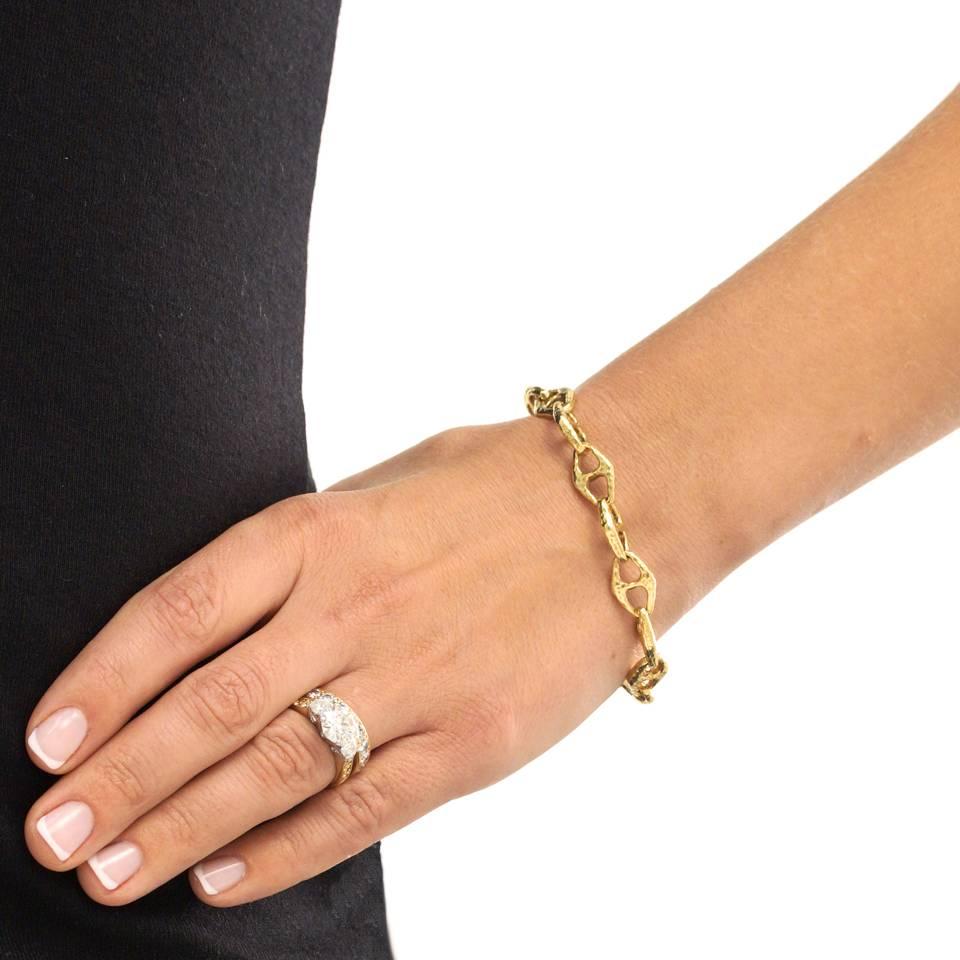 1970s Gold Anchor Chain Necklace Bracelet 1