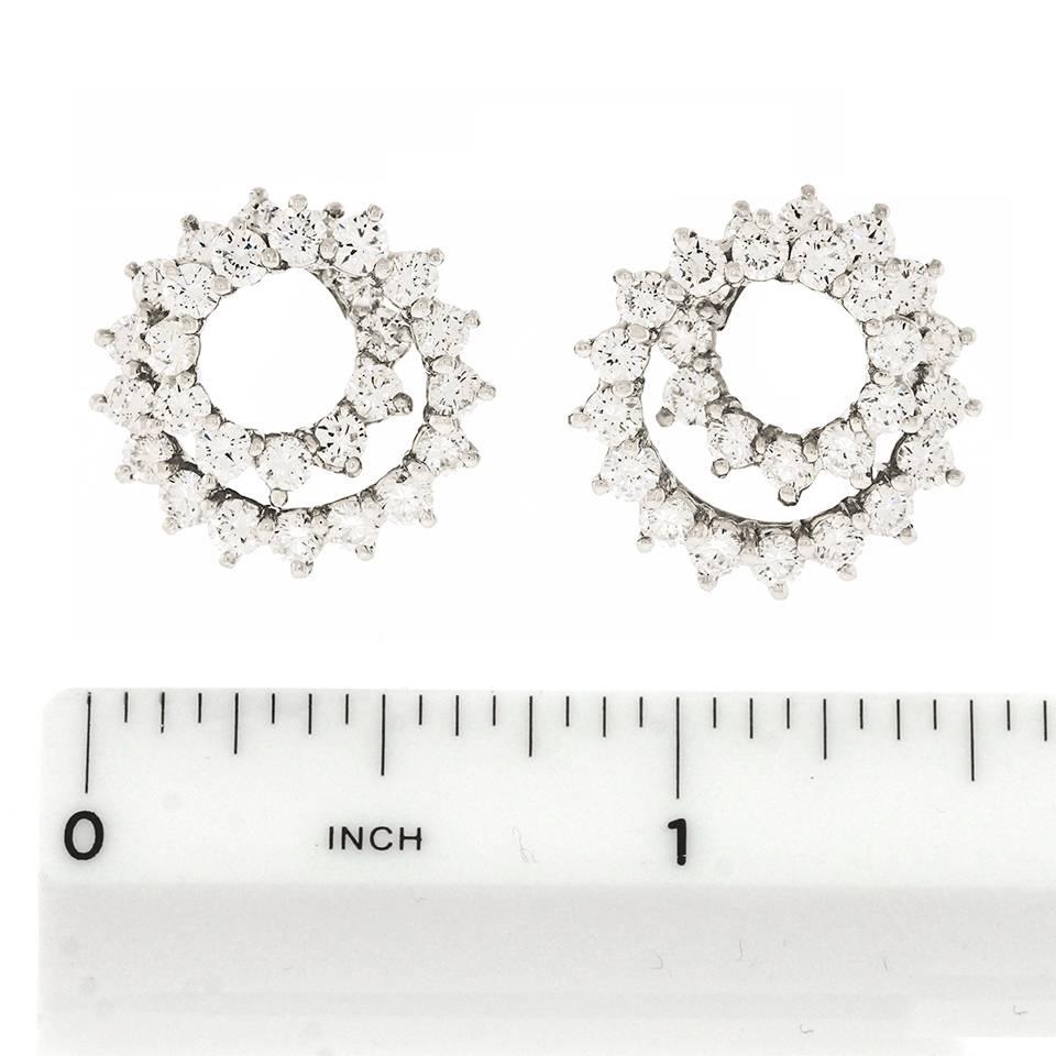 Women's Tiffany & Co. Diamond Set Swirl Earrings in Platinum