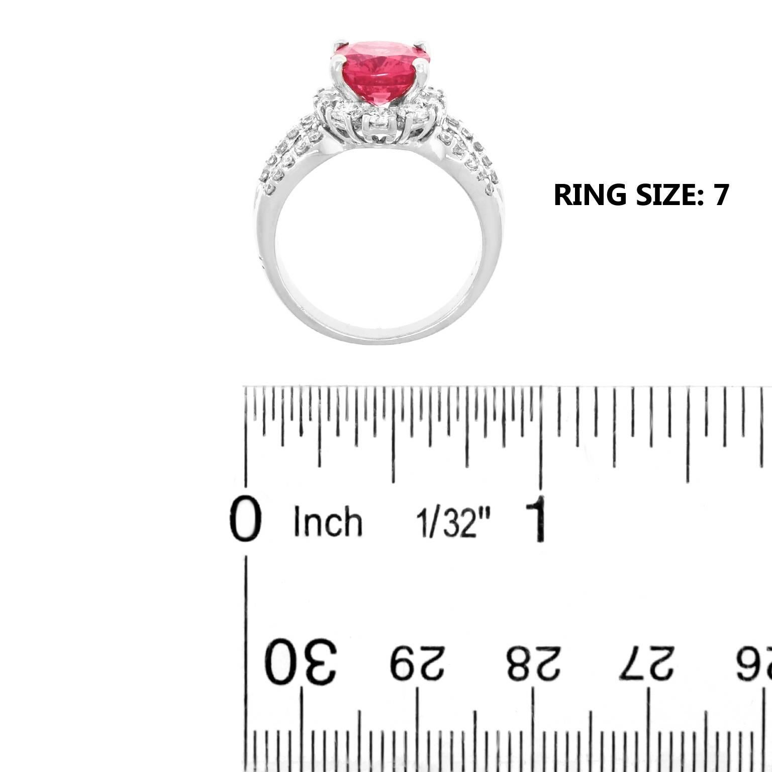 Fabulous 3.75 Carat GIA Cert Pink Spinel Diamond Gold Ring 2