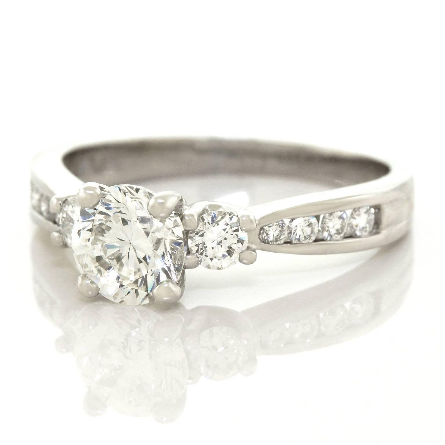 Beautiful 1.0 Carat Platinum Engagement Ring GIA Report 3