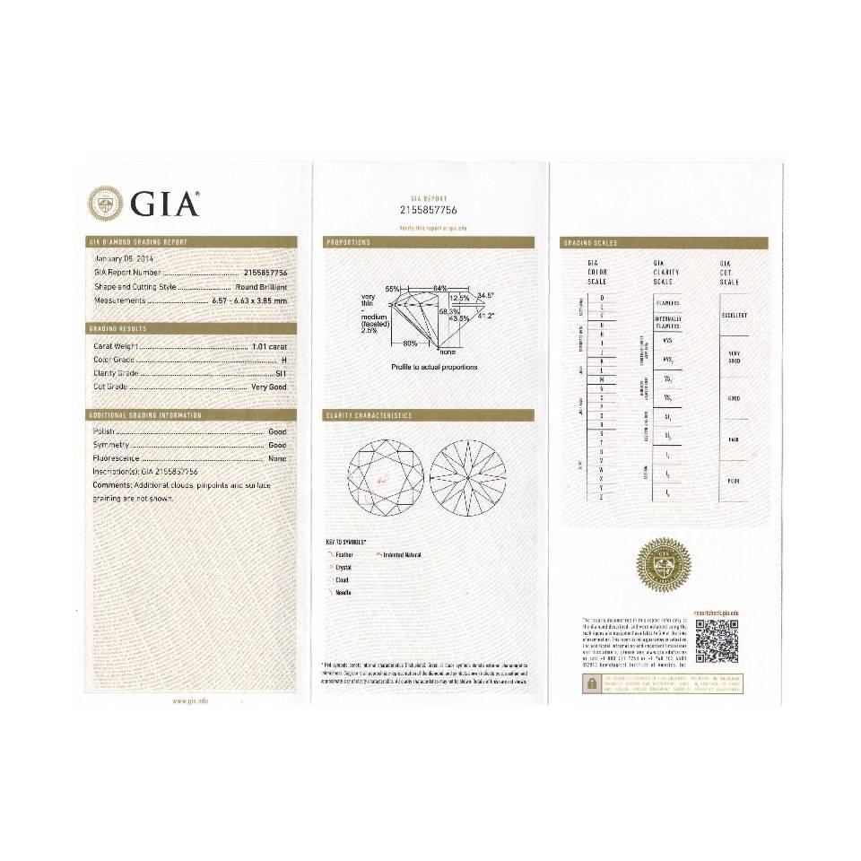 1.01 Carat GIA Certified Diamond Platinum Engagement Ring 4
