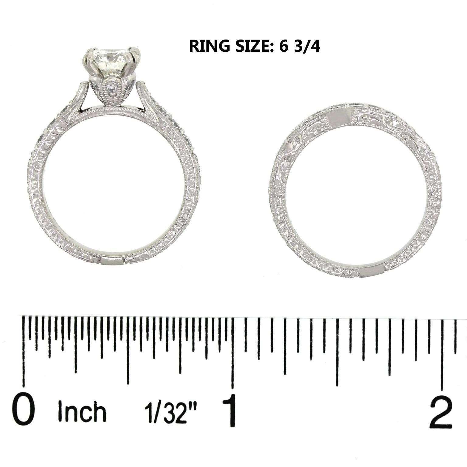 1.01 Carat GIA Certified Diamond Platinum Engagement Ring 2