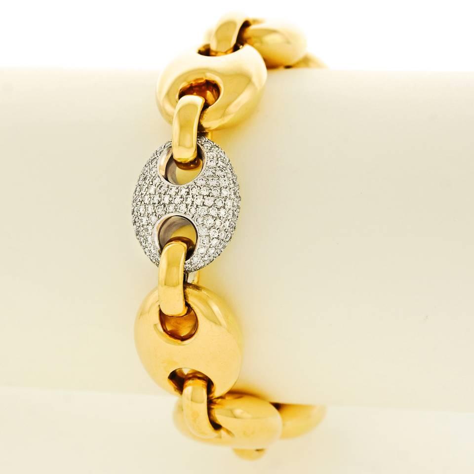 Bucherer Anker-Kette-Armband aus Diamanten und Gold 1