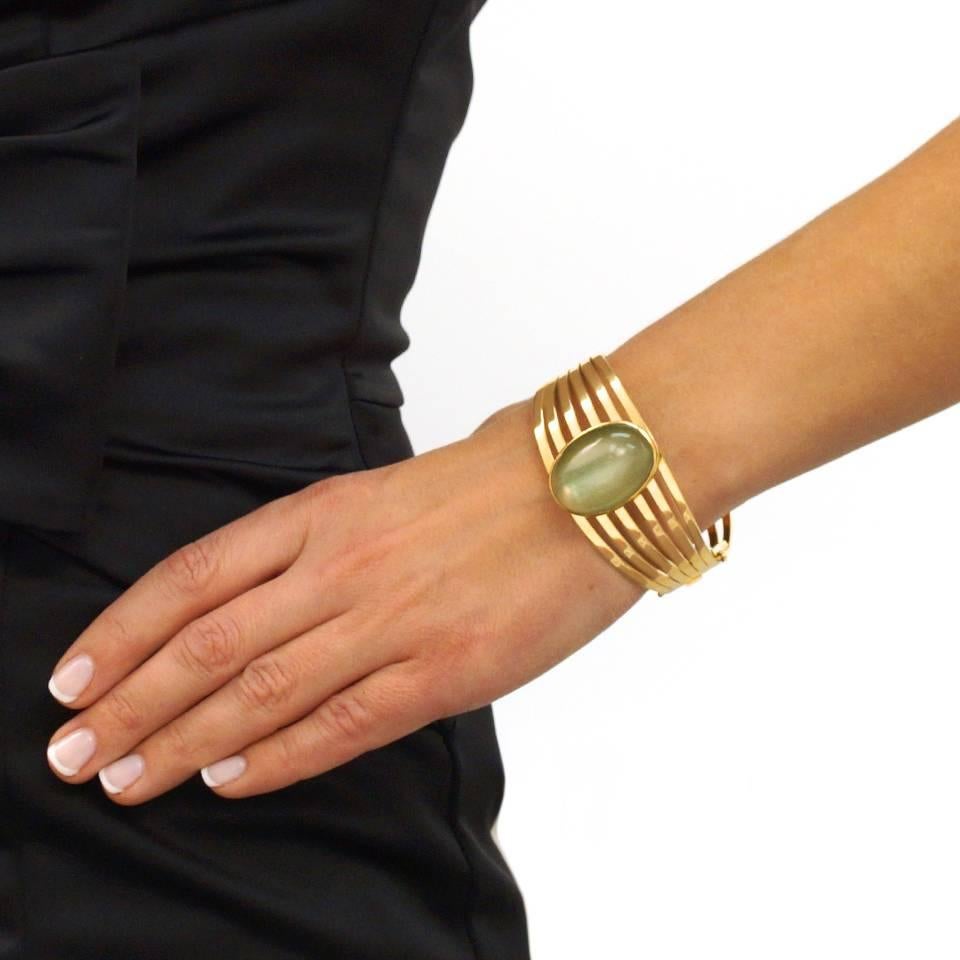 Women's Christoph Sperl 55 Carat Moonstone Ultra-Modern Gold Bracelet