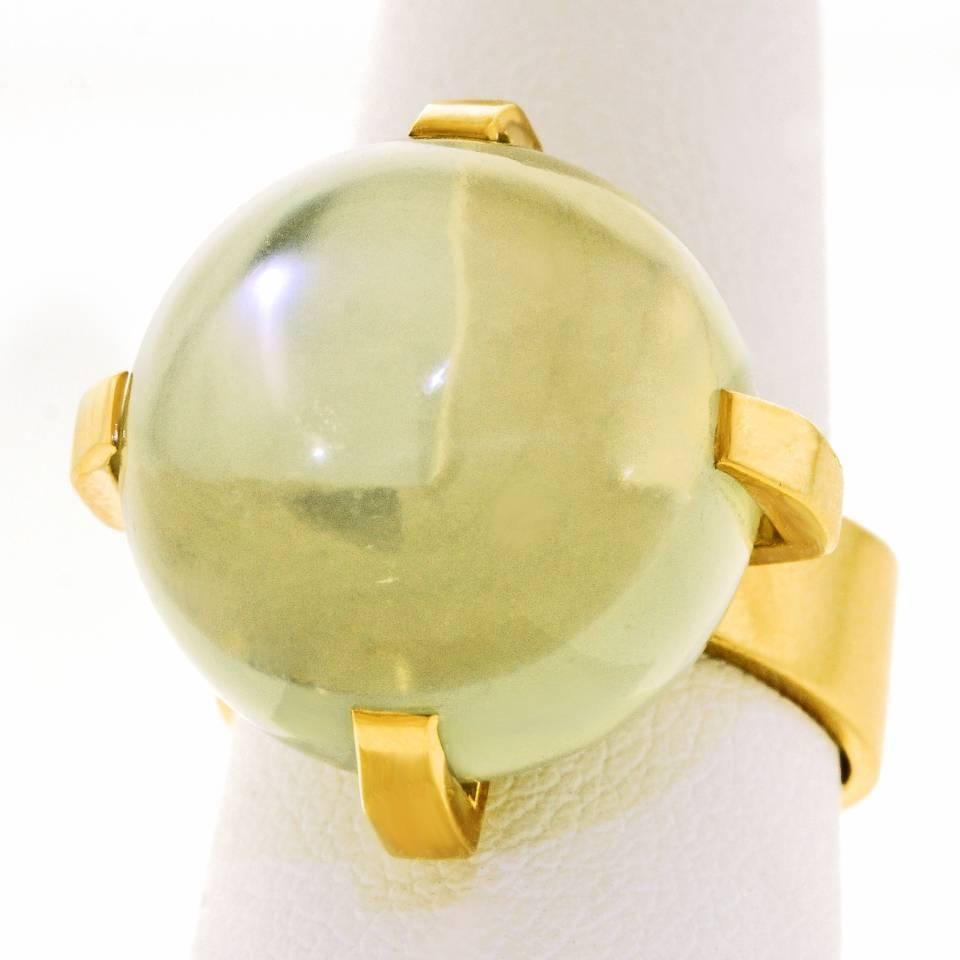 Modernist 26 Carat Moonstone Ring in Gold 4