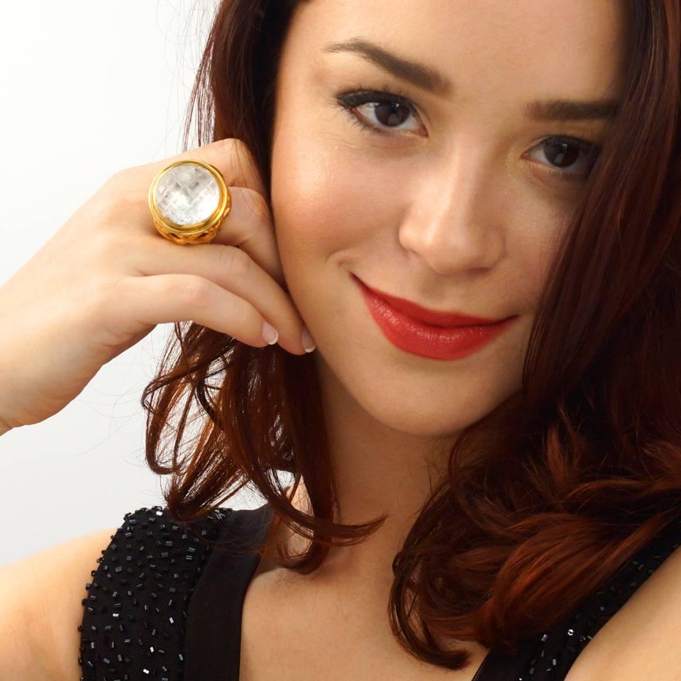 David Webb Rock Crystal Gold Dome Ring 3