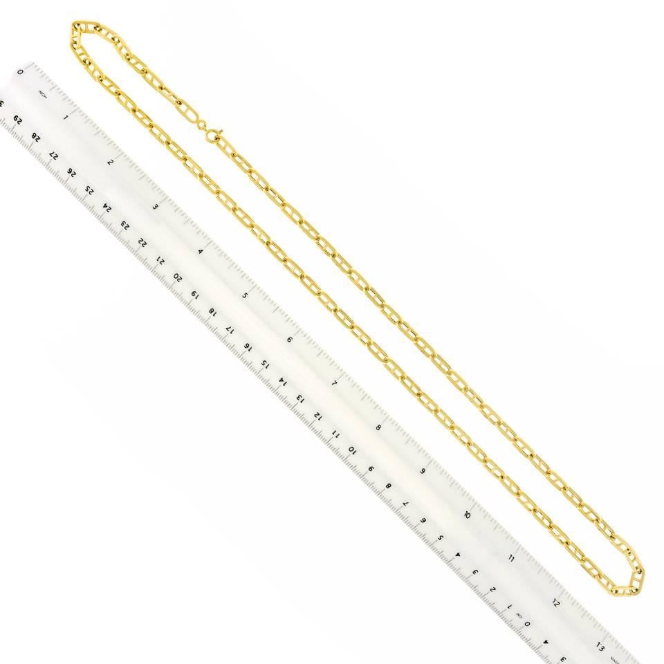 Unoaerre 27-inch Modernist Gold Anchor Chain Necklace In Excellent Condition In Litchfield, CT
