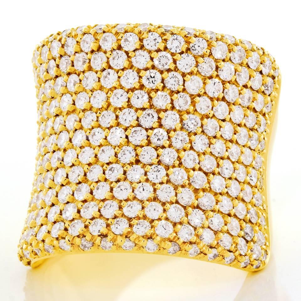 Bucherer Diamond Pave Gold Ring 3
