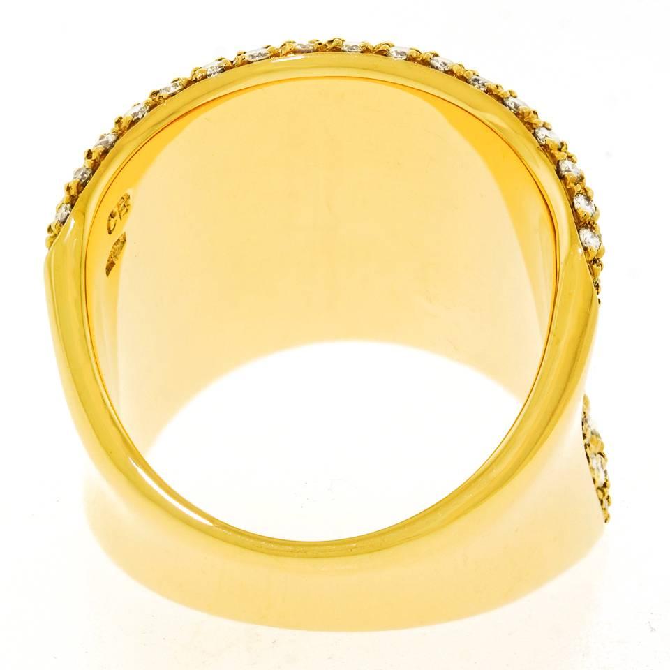 Bucherer Diamond Pave Gold Ring 4