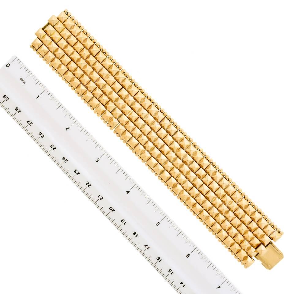 1950s Studded Gold Moto link Bracelet 2