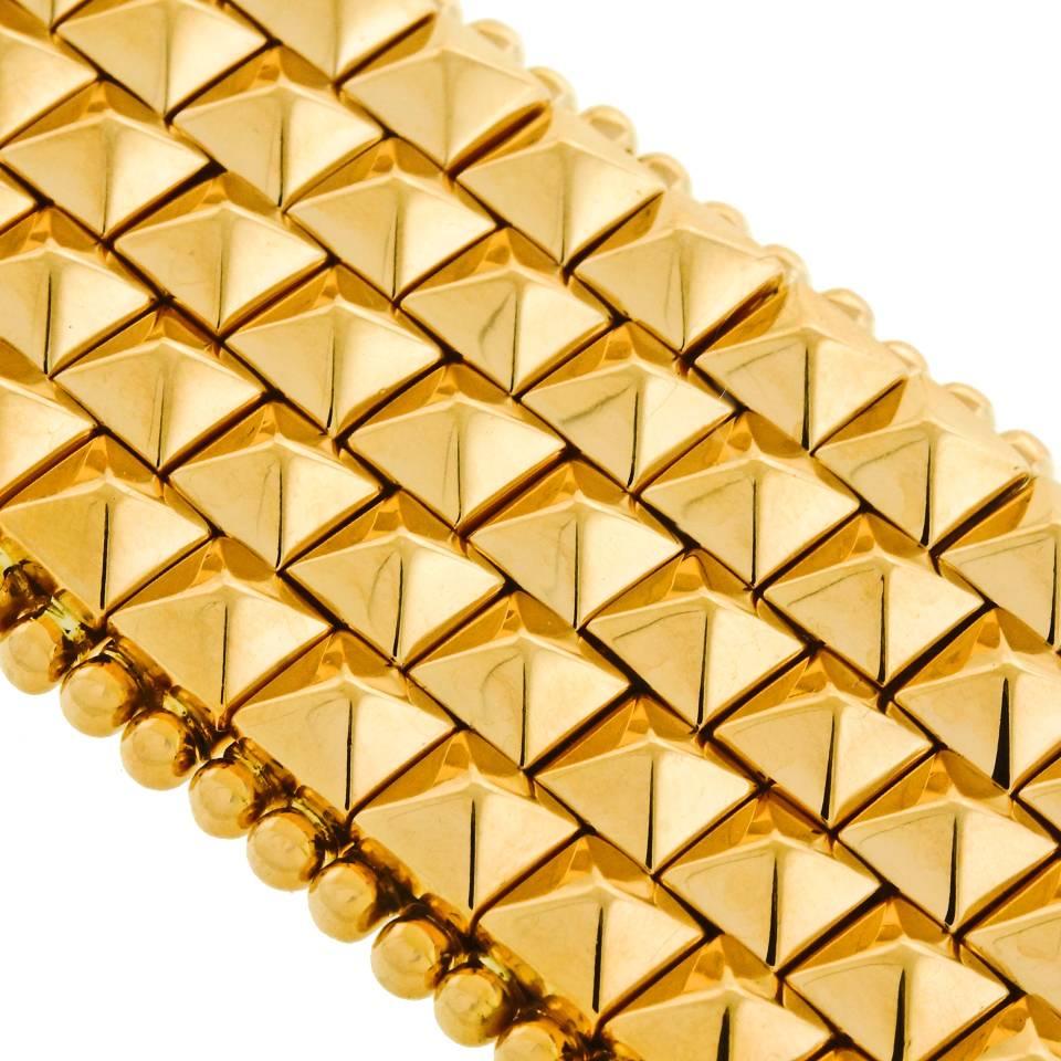 1950s Studded Gold Moto link Bracelet 4