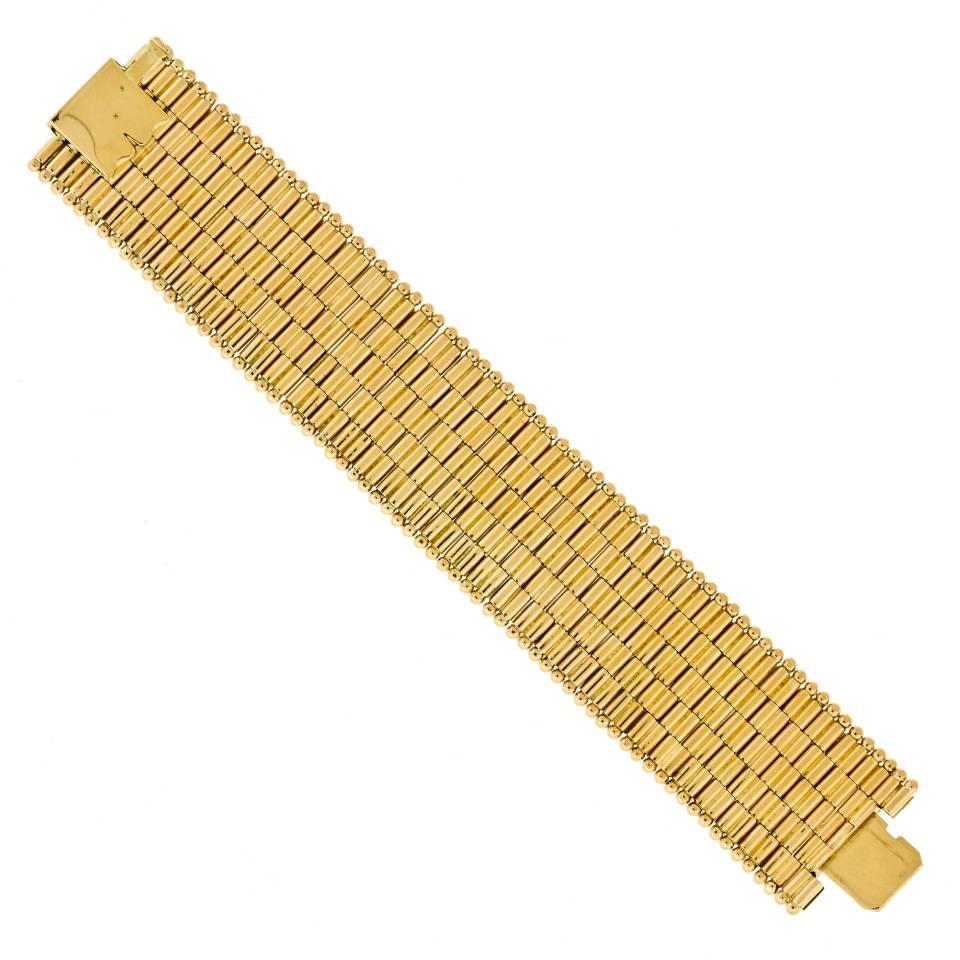 1950s Studded Gold Moto link Bracelet 5