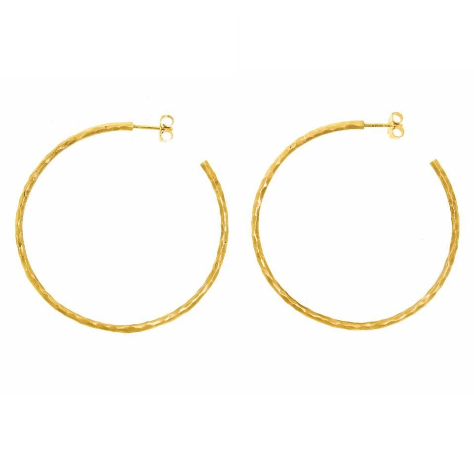 Tiffany & Co. Paloma Picasso Hammered Gold Hoop Earrings 4