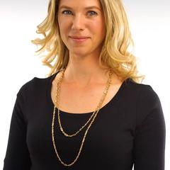 Long collier Gay Freres en filigrane d'or