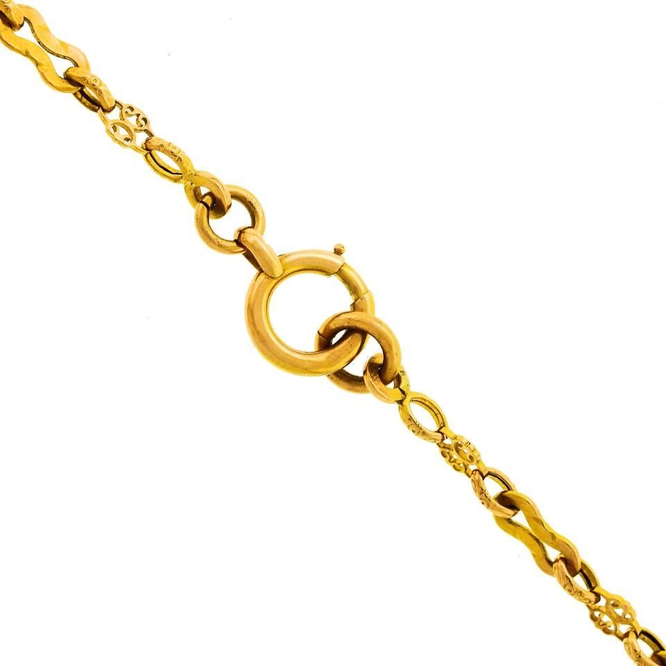 Gay Freres Long Gold Filigree Necklace 3
