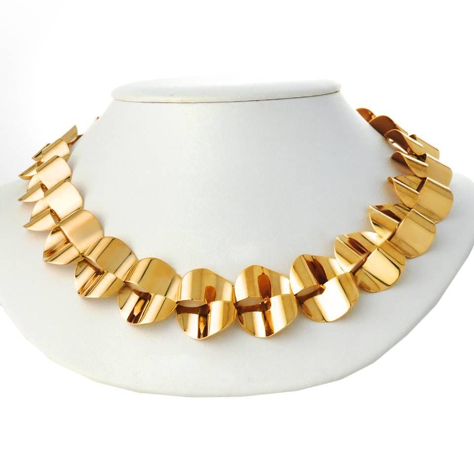 Modernist Gold Necklace by Menrad Burch 4