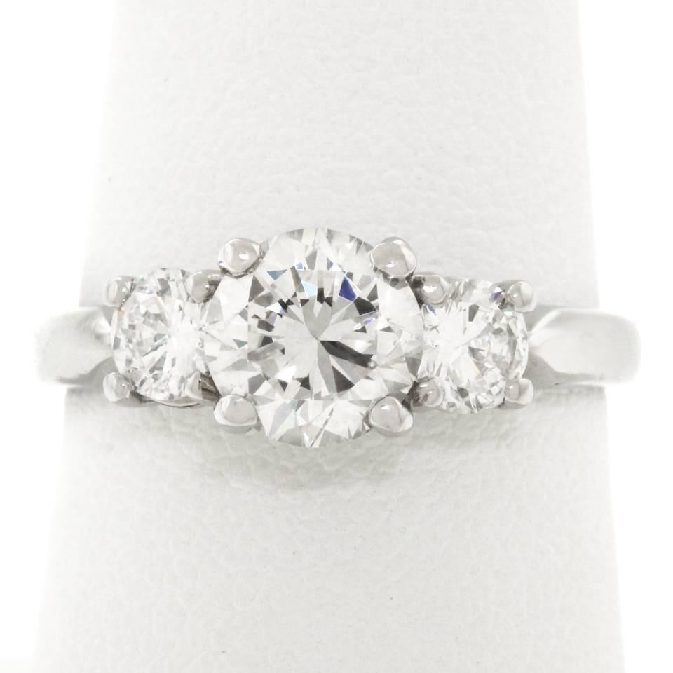Gorgeous Three Stone Diamond Engagement Platinum Ring 4