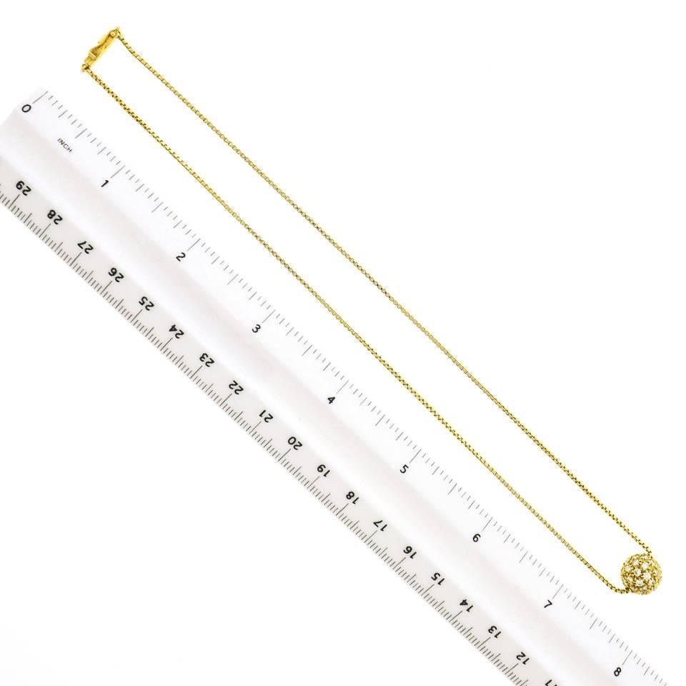 Diamant Pave Ball Halskette in Gold 2