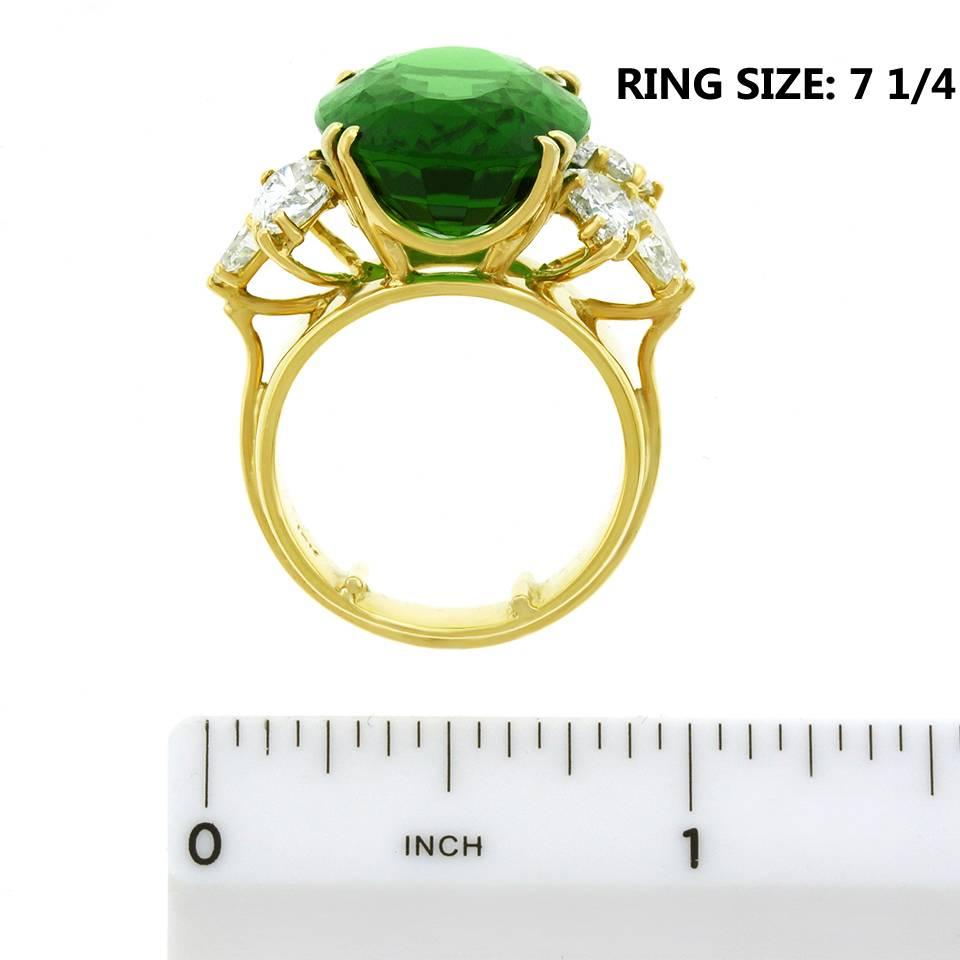 Spectacular 18.36ct Chrome Tourmaline and Diamond Ring 2