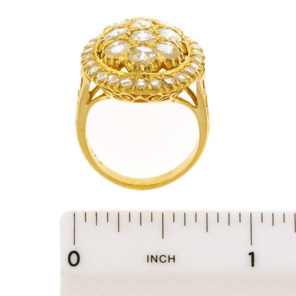 Chic Regional Peranakan-Straits Chinese Diamond Gold Ring In Excellent Condition In Litchfield, CT