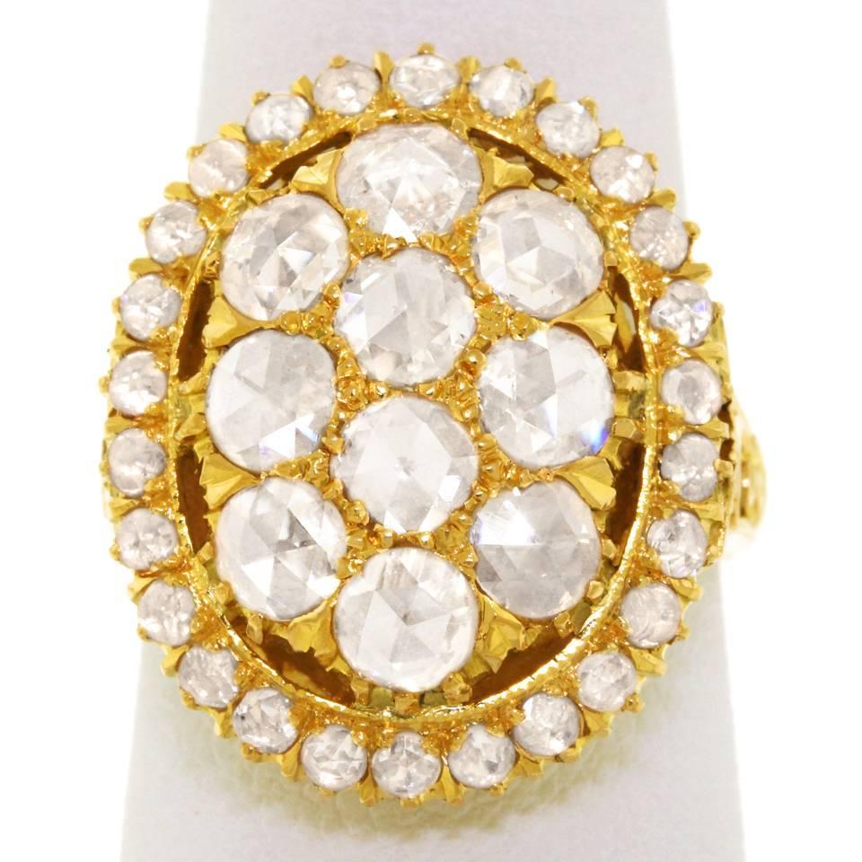 Chic Regional PeranakanStraits Chinese Diamond Gold Ring at 1stdibs