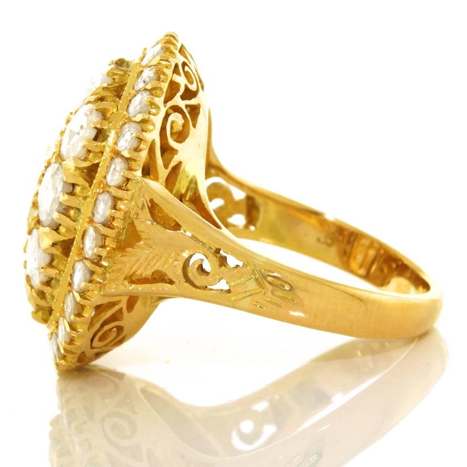 Chic Regional Peranakan-Straits Chinese Diamond Gold Ring 2