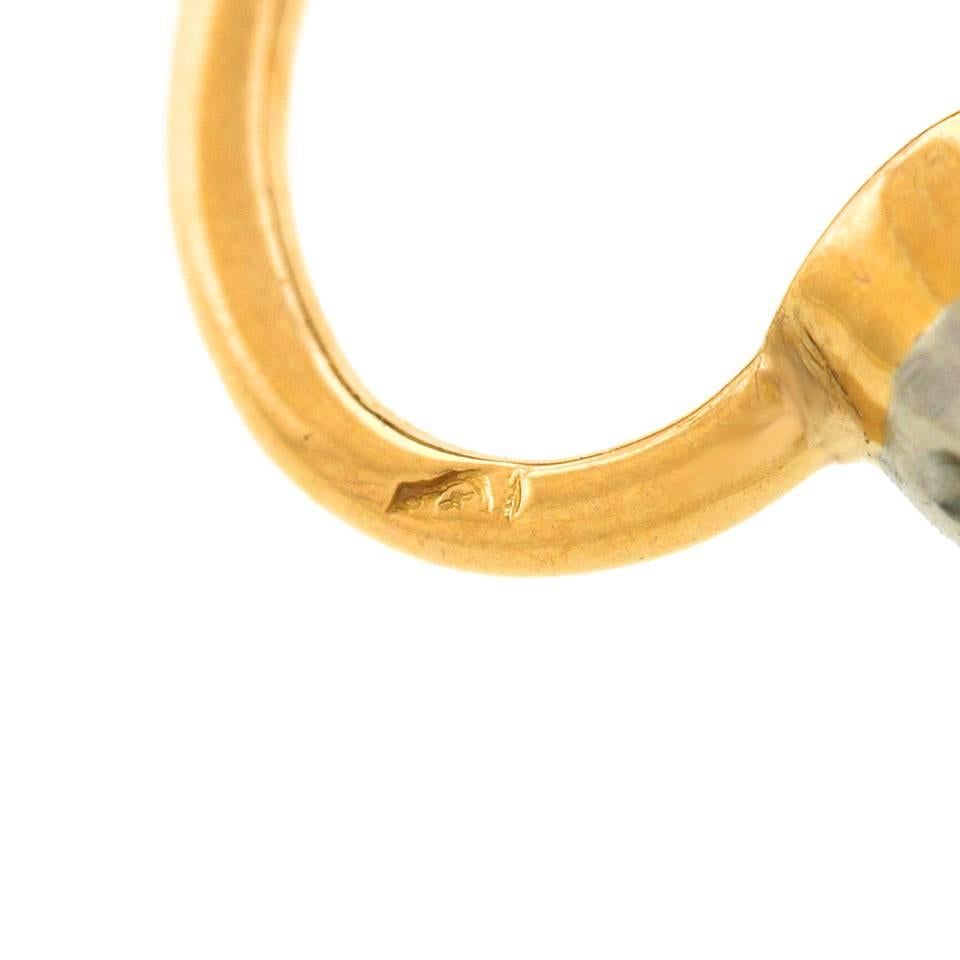 Women's Antique Diamond Drop Gold Earrings