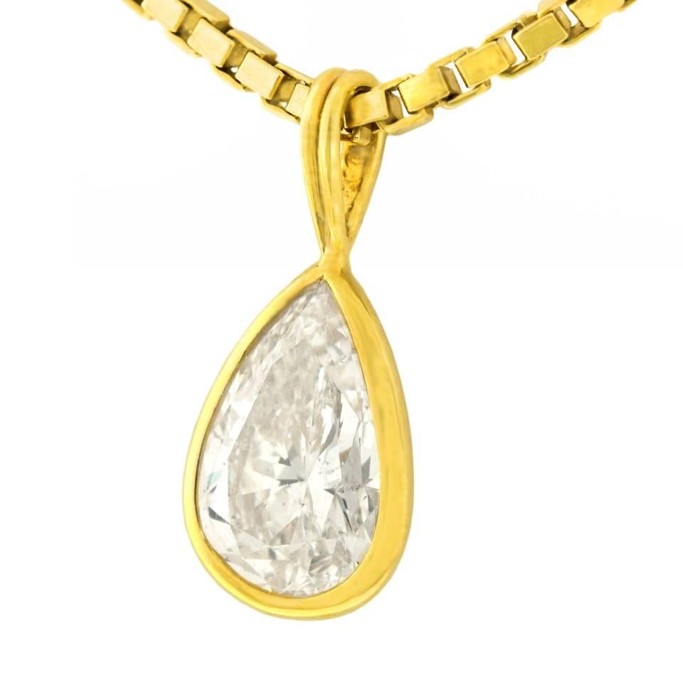 2.45 Carat Pear-Shaped Diamond Pendant In Excellent Condition In Litchfield, CT