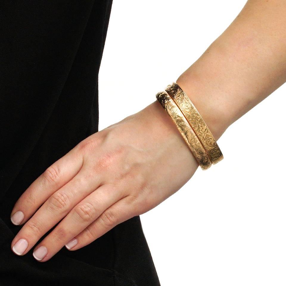 Wordley Allsopp & Bliss Gold Bangle Bracelet In Excellent Condition In Litchfield, CT