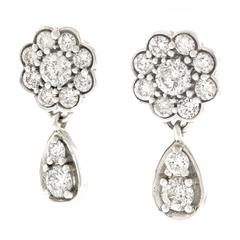 Diamond Drop White Gold Earrings 10