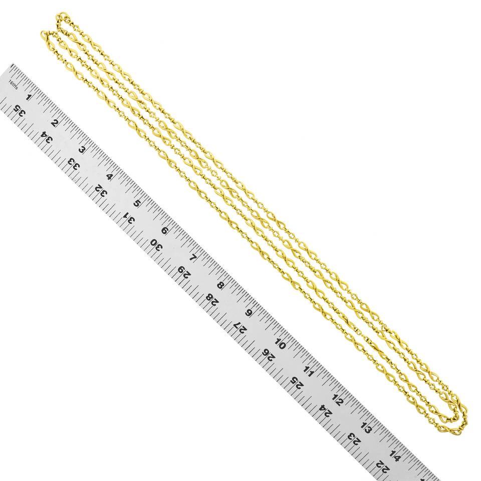 Victorian 60 inch Long Gold Chain Necklace 1