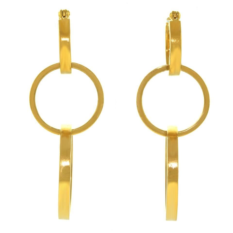 Tiffany & Co. Paloma Picasso Gold Earrings In Excellent Condition In Litchfield, CT