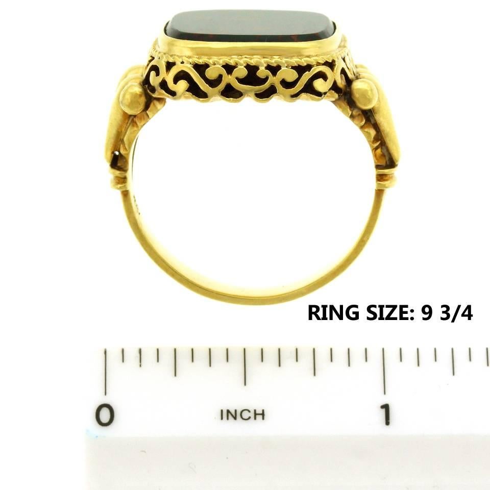 Ungewöhnlich feiner antiker Blutstein Gold Siegelring 1