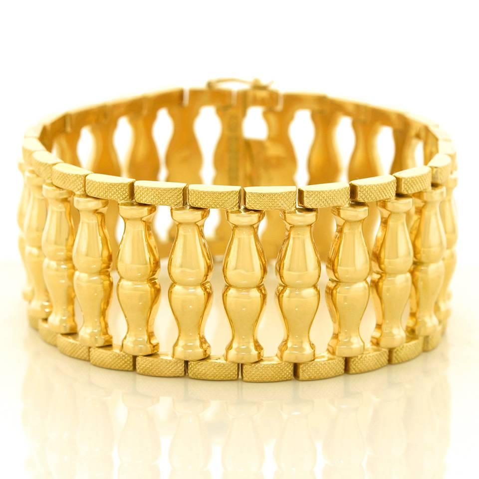 Wide Fifties Gold Bracelet 2