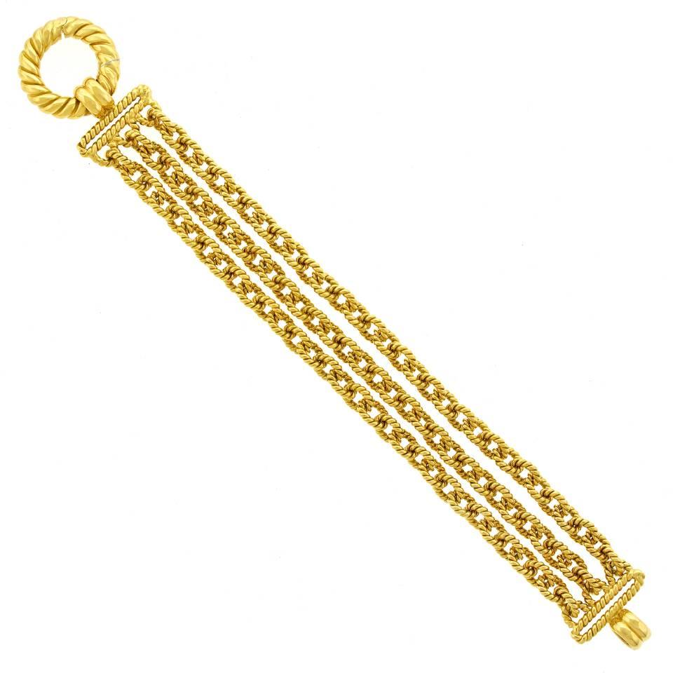 Tiffany & Co. Gold Rope Motif Bracelet In Excellent Condition In Litchfield, CT