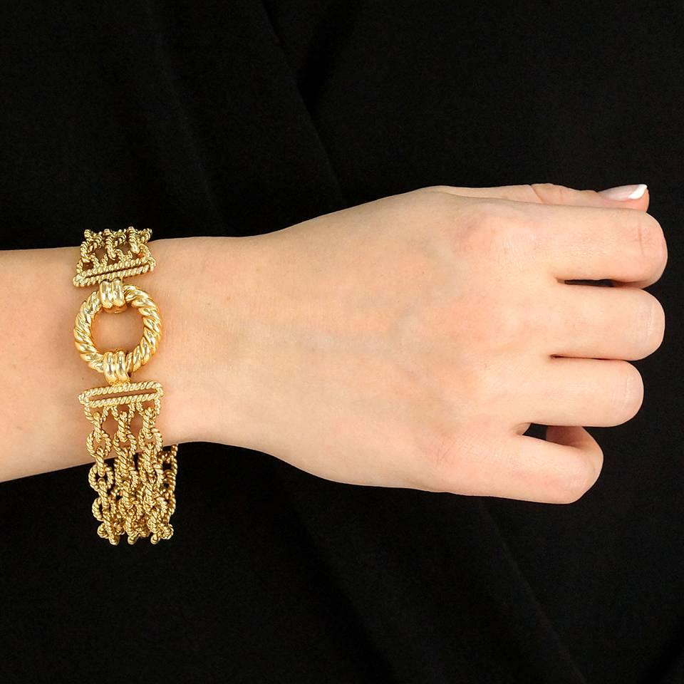 Women's or Men's Tiffany & Co. Gold Rope Motif Bracelet