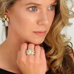 1950s Cazzaniga Stunning White and Yellow Diamond Gold Ring