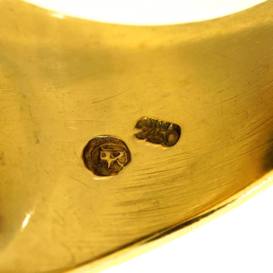 1920s Bloodstone Intaglio Gold Signet Ring 1