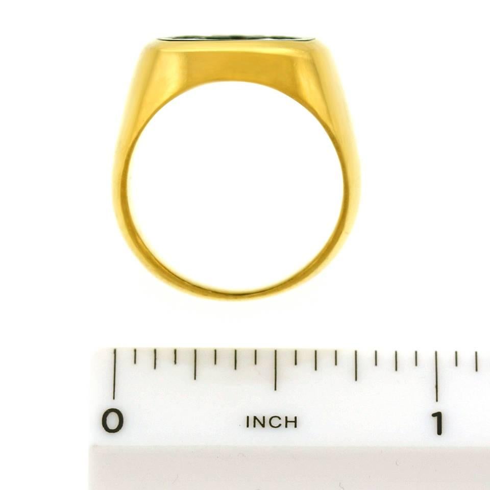 1920s Bloodstone Intaglio Gold Signet Ring 2