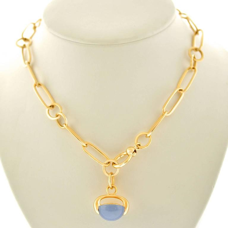 Pomellato Blue Chalcedony Gold “Luna” Necklace at 1stDibs