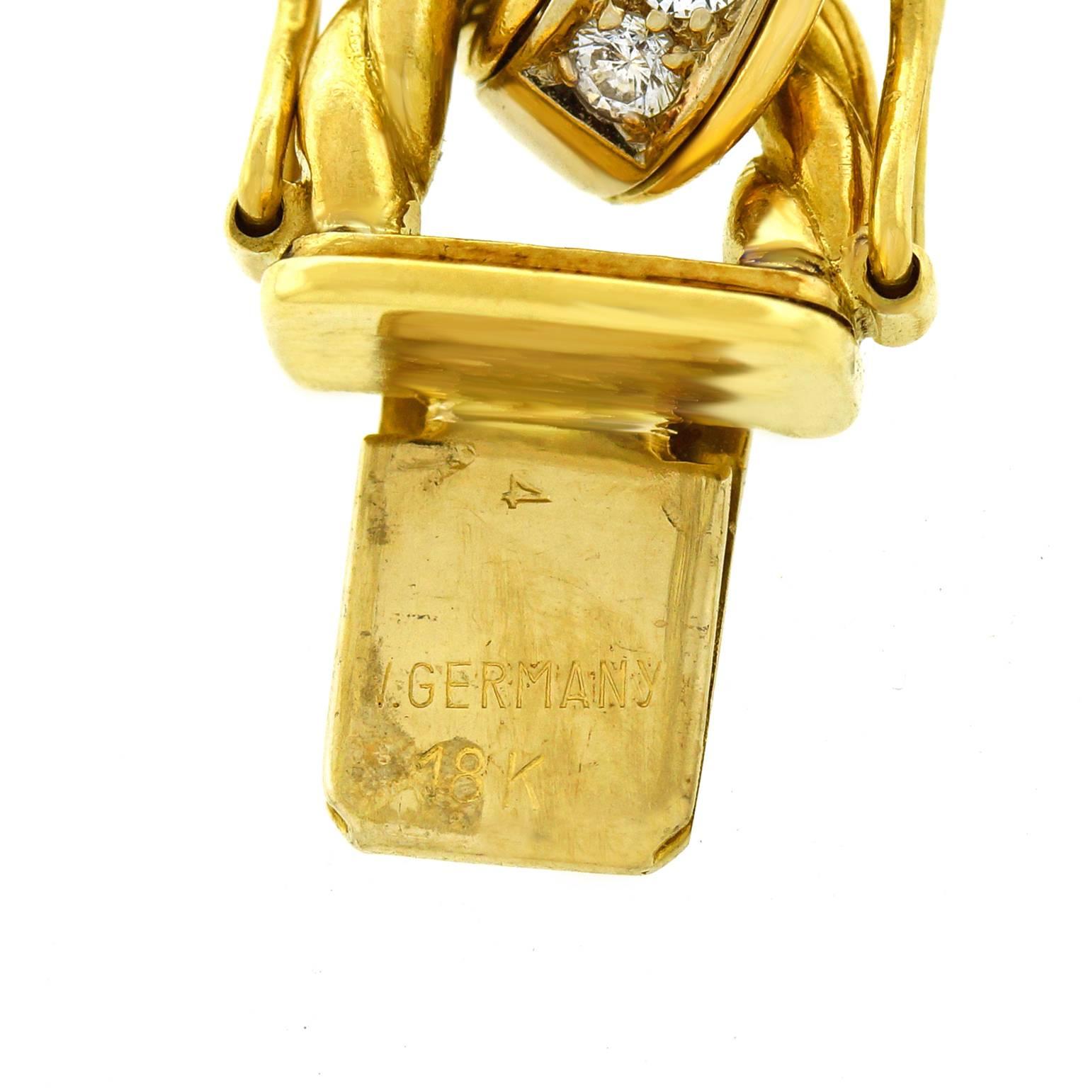 1960s Chic Diamond Gold Link Bracelet 1