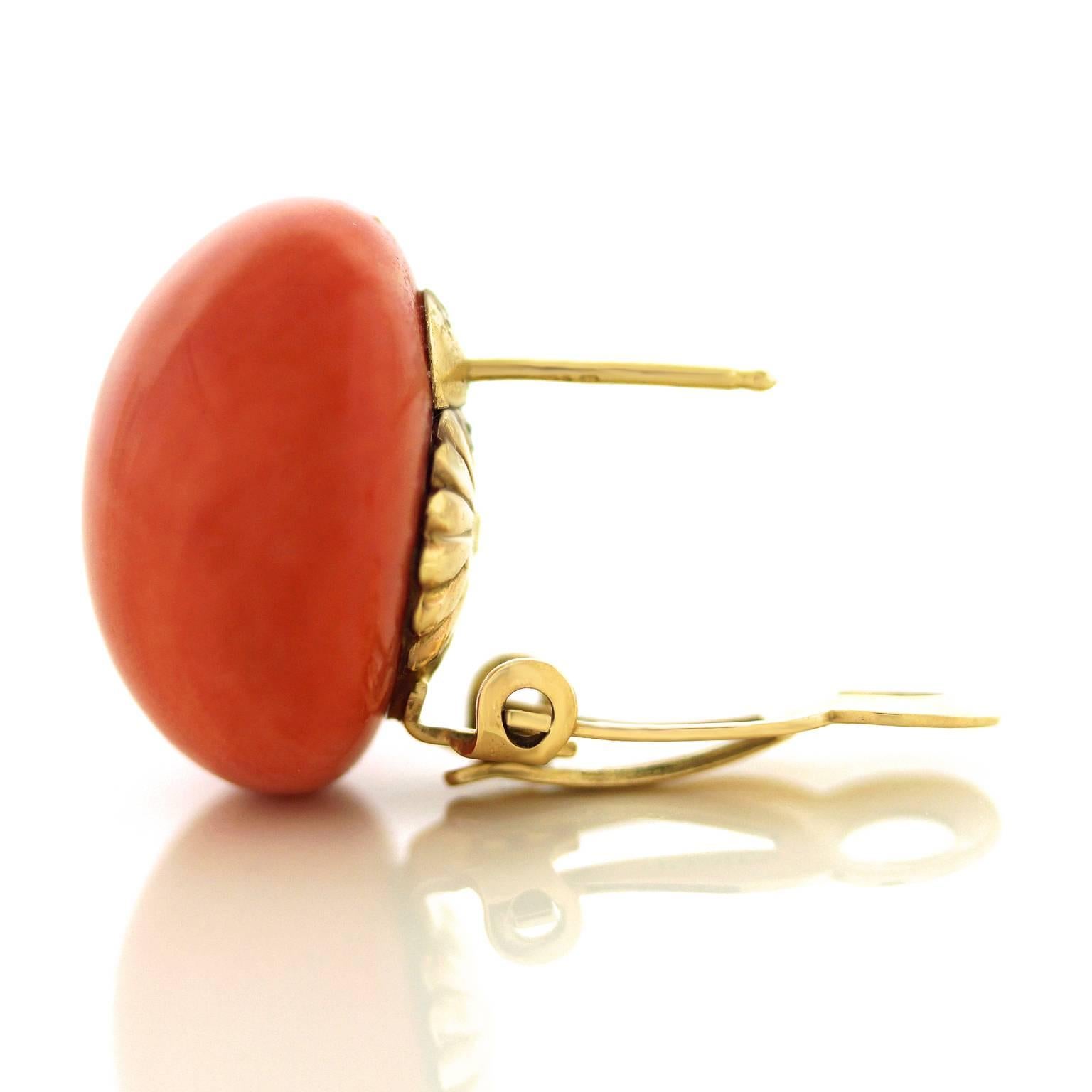 Tiffany & Co. Natural Coral Earrings in Gold GIA Report 2