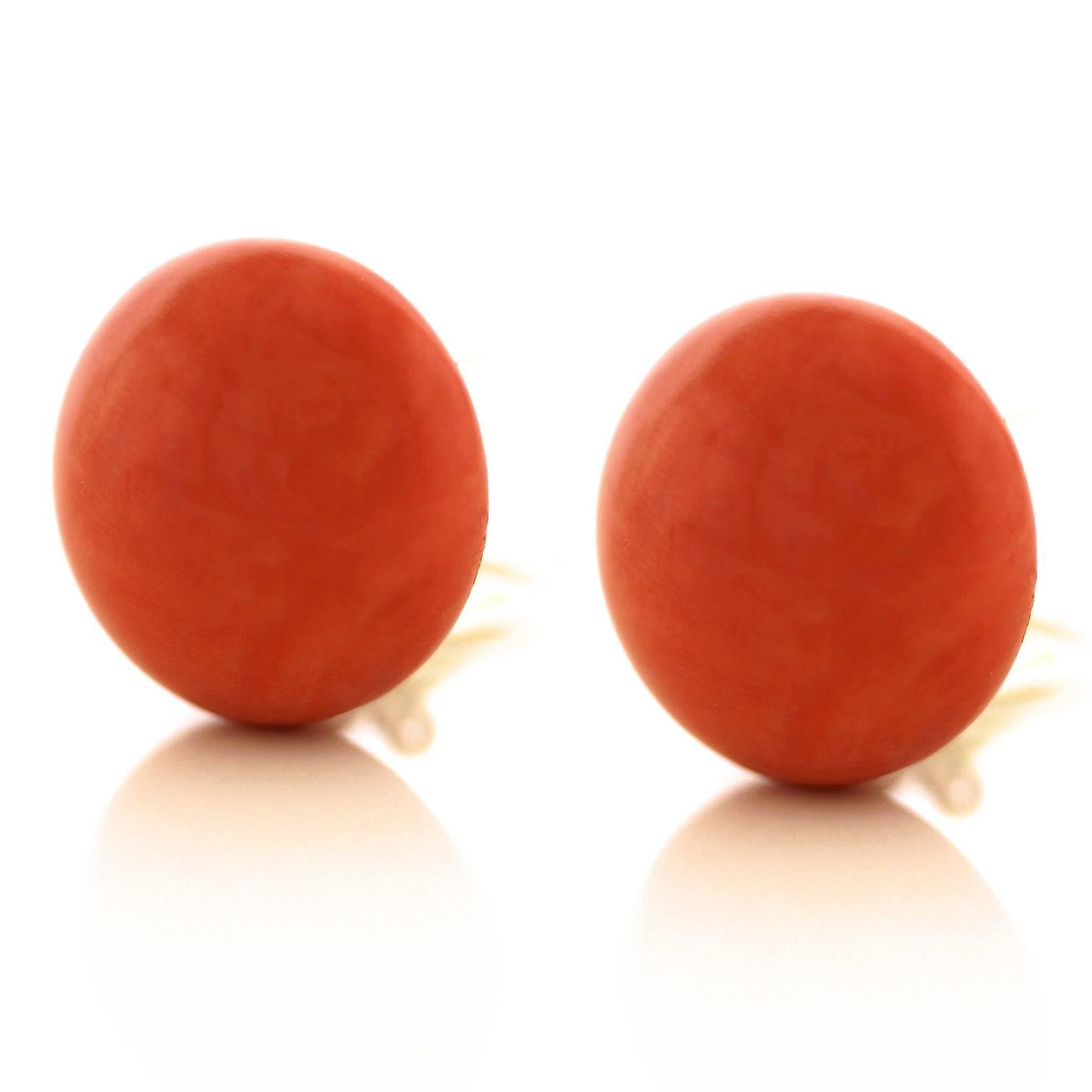 Tiffany & Co. Natural Coral Earrings in Gold GIA Report 4