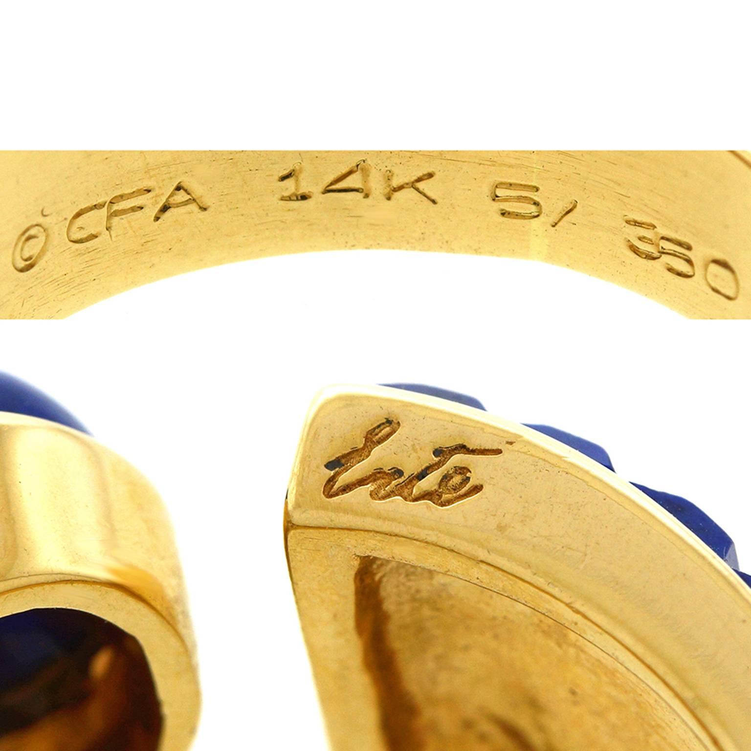 Women's Erte Lapis Gold Ring